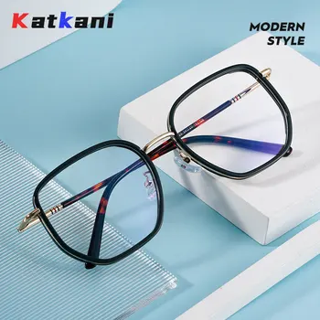 KatKani Ultra-light TR90 Retro Daudzstūru Lielas Brilles Rāmis Sieviešu Modes Tuvredzība Optisko Recepšu Brilles Rāmis Vīriešu 18035M