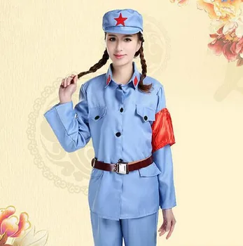Astotā Maršruta Armijas tērpi sievietēm TAA cosplay Sarkanās armijas uniformā kostīmu Anti-Japāņu Kara kostīmi