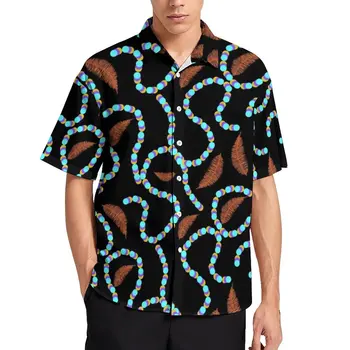 Spilgtas Krelles Drukāt Brīvdienas Krekls, Kas Lapas Hawaii Ikdienas Krekli Vīriešu Vintage Blūzes Ar Īsām Piedurknēm Vintage Drēbes Plus Izmēra