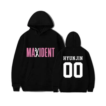 KPOP Klaiņojošiem Bērniem Maxident Albumu Lielgabarīta pelēkā vārna Estētisko Hip Hop Grafiskais sporta Krekls Bang Chan Changbin Hyunjin K-POP Drēbes