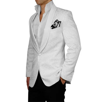 Kostīmu Homme 2020 Jaunu Dizainu Zīmolu Vīriešu Uzvalku Balta Jaka Melna Elsas Vienkāršs, Elegants Puse Uzvalks, Kāzu Tērpi Groomsman