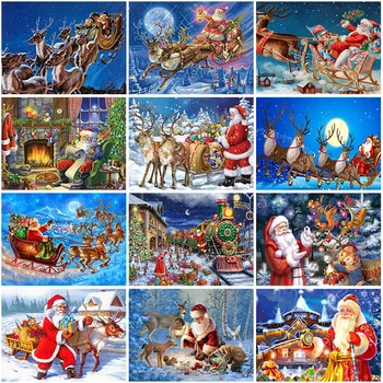 Diy Santa Claus 5D Dimanta Krāsošana Pilnu Kvadrātveida Urbt Ziemassvētku Dāvanu Krusta Ctitch Komplekti Dimanta Izšuvumi Sienas Mākslas Mājas Dekoru