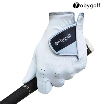 Golfa cimdi vīriešu cabretta genune ādas sporta cimdi kreiso roku, mīksta elpojošs nonslip 1gab.