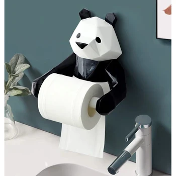Sveķu Panda Figurin Roll Tualetes Audu Turētājs Box Sienas Uzstādīts Vannas Istaba Audu Turētājs Papīra Audu Kastes Turētājs Audu Apdare