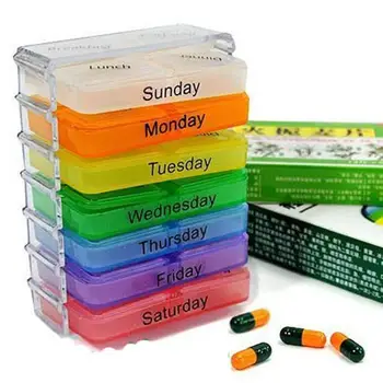 7 Dienas Kawaii Tableti Gadījumā Tablete Kārtotāja Medicīna Nedēļas Uzglabāšanas Kaste Krāsains Dizains Tableti Tvertnes Gadījumā Organizators Mazo Tableti Gadījumā
