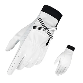 Golfa Cimdi (Pirkstaiņi Ādas SportsWoman Apģērbu Aitu Elpojošs Sporta Mācību Elegants Āķi un Cilpas Spēles Lady 16 5cm
