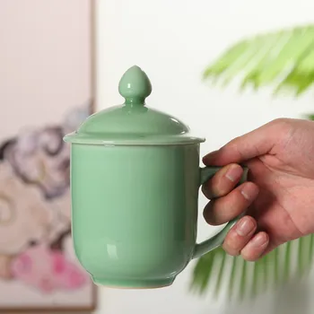 Kafijas Krūzes Teacup 20oz Kauss ar Vāku, Mikroviļņu krāsns un Trauku mazgājamā mašīna Droši Ķīnas Porcelāna tīrtoņa Krāsu Drinkware Keramikas Galda piederumi