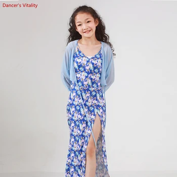 Vēdera Dejas, Apģērbu Komplekts Bērnu Printed Kleita+Izmaksas+Apakšveļu 3pcs par meitenītes Austrumu Deju Kostīmu Valkāt Apģērbs