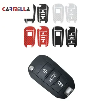 Carmilla Auto Stils Jaunu Oglekļa Šķiedras Atslēgas Uzlīme Ķēdes seguma Uzlīme Atslēgas Uzlīme par Peugeot 2008 2014-2019