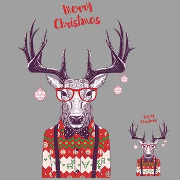 Lieli un Mazi Ziemassvētku Elk Kompensēt Siltuma Ziemassvētku Apģērbu DIY Siltuma Uzlīmes, Augstas Elastības Mazgājams Parches