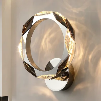 Mūsdienu Led Chrome Sienas Lampas Spīdumu Crystal Led Brā Art Dizains, Interjera Dekori Apgaismojums Guļamistabā Eju Koridors Ģērbtuve