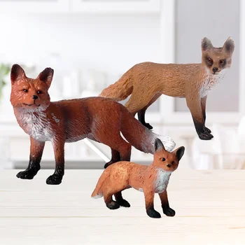 Fox Dzīvnieku Figūriņas, Rotaļlietas, Figūras Rotaļlieta Modelis Attēlā Wildred Setstatue Meža Bērni Mini Statuetes Kūka Toppers Dzīvnieki Lapsas