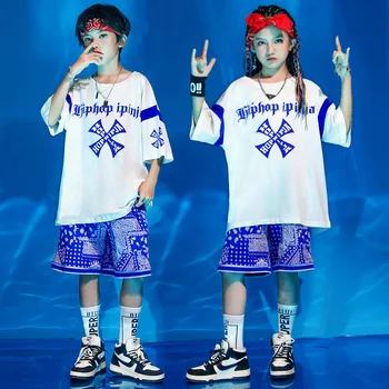 Pusaudžu Hip Hop Apģērbu Kpop Tērpiem T Topi Bērniem Streetwear Bikses, Lai Meitene Zēns Džeza Deju apģērbi Kostīms Bērniem Rave Drēbes