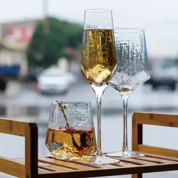Ziemeļvalstu Retro Āmuru Vīna Glāzi Zelta Mute Goblet 280-550ml Radošo Japāna Šampanieša Dimantu Viskijs Kausa Bārs, Ģimenes Tumbler