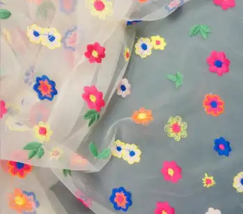Krāsains Mini Ziedu Auduma 2020. Gadam Jaunākās Augstas Kvalitātes Mīksta Tilla Auduma Izšūti Mežģīņu Haute Couture Kāzu
