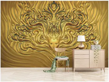Pielāgotus foto 3d tapetes Reljefs skaistumu ar gariem gaišiem matiem, mājas dekoru 3d sienu gleznojumi tapetes sienām 3 d dzīvojamā istaba