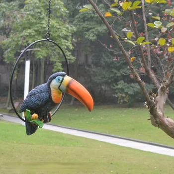 Simulācijas Āra Toucan Villa Garden Dekoratīvu Piekariņu Dārza Sveķu Dekoratīvās Dārza Krāsotas Papagailis Modelis