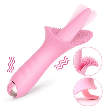 Dildo Mēle, Vibrators Sievietes Klitora Stimulators Orālo Seksu G Spot Massager Seksa Rotaļlietas, lai Sieviete Masturbācija Pieaugušo Produkti