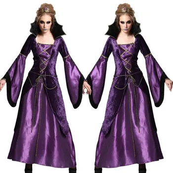 Violeta Noble Temperaments Vampīru Karaliene Tērpu Halloween Karnevāla Puse Cosplay Velns Vampīru, Raganu Masku