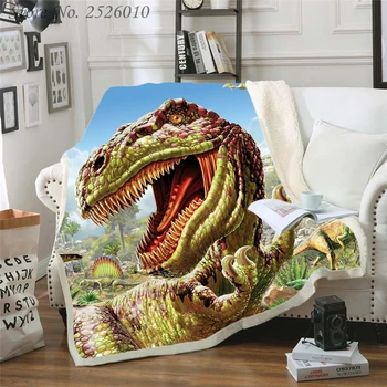 Mest segu Dinozauru Jurassic 3D Samta Plīša Sega, gultas Pārklājs Bērniem, Meitenēm, Sherpa Segu Dīvāna Segu Segtu Ceļa 13