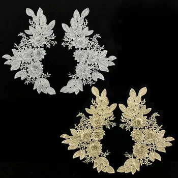 Modes 2gab/set ziedu izšuvumi Ielāpus drēbes Retro vintage dzelzs par plāksteri ziedu appliques apģērbiem
