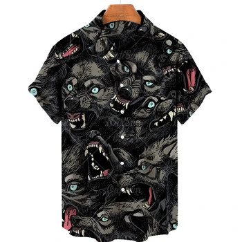 2022. gada Vasarā Jaunu Dzīvnieku 3d Drukas Havaju Krekls, Vīriešu, Sieviešu Dusmīgs Kaķis Modelis Zaudēt Elpo Īsām Piedurknēm Krekls 5xl