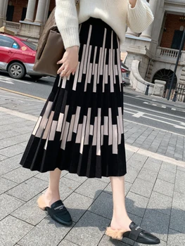 Elegnat Augsta Vidukļa Līnija, Kas Īsi Mini Svārki Sieviešu Rudens Ziemas Tīrtoņa Krāsu Salds Korejas Vintage Modes Gadījuma Svārki 2022