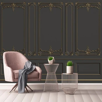 Pasūtījuma Eiropas Stilā 3D Zelta Reljefa Modelis Dzīvojamā Istaba Dīvāns Guļamistabā TV Fonā Sienas Gleznojums, Mācību Telpa, Sienas Tapetes