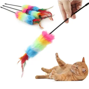 Smieklīgi Mācību Spalvu Pet Piegādēm Pet Cat Teaser Rotaļlietām, Kaķu Interaktīvās Īsu Nūju Kaķu Ķērājs Teaser