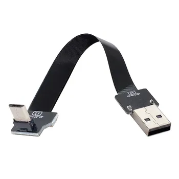 Jimier CY USB 2.0 Tipa Vīrietis uz Augšu Leņķveida Micro USB 5Pin Vīriešu Datu Dzīvoklis Slim ražošanas procesu kontroles Kabelis priekš FPV & Disk & Tālruni