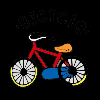 Karikatūra velosipēdu vēstuli Dzelzs Par Plāksteri, Uzlīmes Mazgājams Appliques līmeņa Siltuma REMONTDARBOS T-krekls Piederumu, Apģērbu
