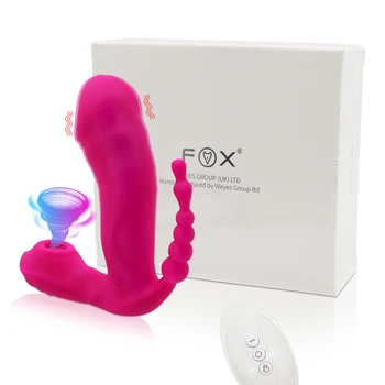 3 In 1 Nepieredzējis Vibrators Sievietēm Dildo Klitora Maksts, Anālais Stimulators G-Spot Vibrācijas Erotiska Seksa Rotaļlietas, Pieaugušo Geju Pāris