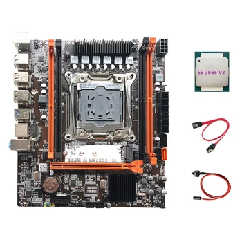 X99H LGA2011 Pamatplates-3 Datoru Mātesplati Atbalsta DDR4 RAM Atmiņas Ar E5 2666V3 CPU+Switch Kabelis+SATA Kabeli