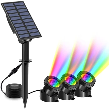 RGB Prožektori IP68 Ūdensnecaurlaidīga Saules Dīķis Zemūdens Gaismas Strūklaka Saules Gaismas Ainavu Uzmanības centrā Zemūdens Dekori Lampas