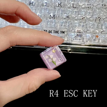 DIY Purpura Ziedu Pārredzamu Keycap Oem īpaši Pielāgotus ESC, Ctrl + Mehāniskā Tastatūra Klp Cherry MX Slēdzis Spēle Keycap