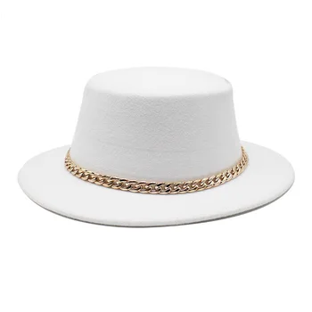 Sieviešu fedoras cepuri Vīriešu panamas cepures ar ķēdes galvassegas dizaineru modes 2022 kapela beach elegants Luksusa džentlmenis Zvejas