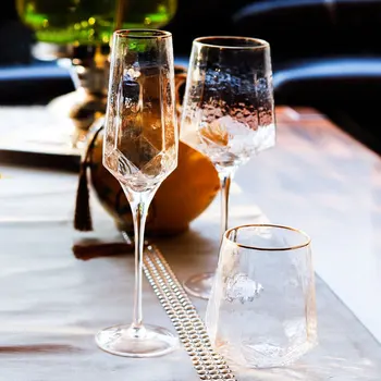 Radošā Metālkalumi Zelta Maliņa Stikla Retro Elegants Luksusa Sarkano Vīnu, Šampanieti Tējas Tase Goblet Mājas Apdare, Virtuves Piederumi