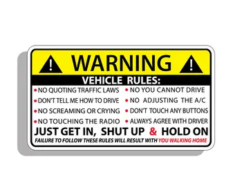 Transportlīdzekļa Drošības Brīdinājums Noteikumi Uzlīmes Grafiskais Bufera Sejsegu Humora Decal Piemērots SUV, RV, 4x4,bagāžnieka,sienas,loga