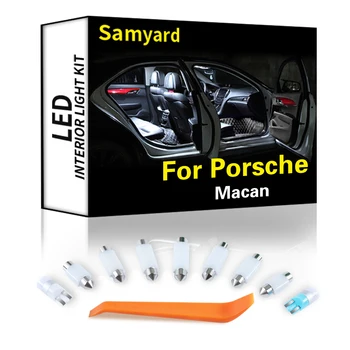 8Pcs Interjera LED Porsche Macan 2014-2018 Canbus Transportlīdzekļa Spuldzes Iekštelpu Dome Kartes nolasīšana Bagāžnieka Jumta Vieglo Auto Lampu Komplekts