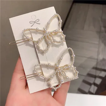 Jaunajām Korejas Modes pērles Matu Klipu Barrettes Sievietēm Meitenes eleganci Pearl matu spraudes Matadatas Matu Aksesuāru komplekts